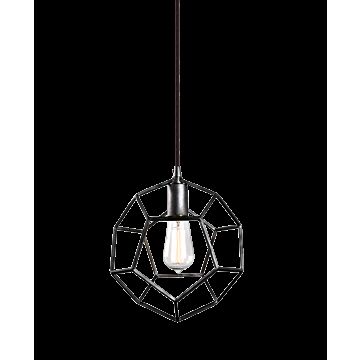 Geometry Series One Light Pendant in Rusty Black by Matteo Lighting
