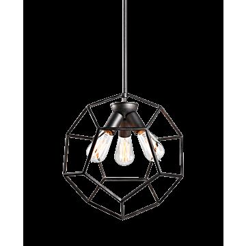 Matteo Geometry Series 3-Light Pendant Light In Rusty Black