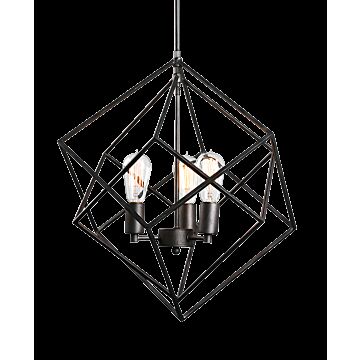 Geometry Series Three Light Pendant in Rusty Black by Matteo Lighting