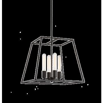 Candor Four Light Chandelier in Rusty Black by Matteo Lighting