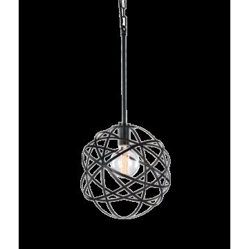 Atom One Light Pendant in Black by Matteo Lighting