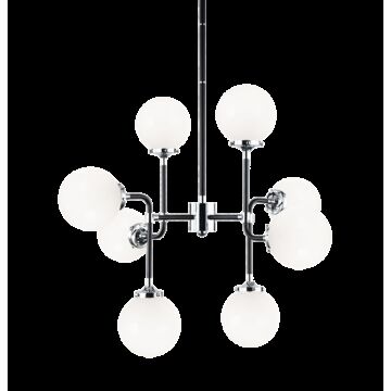 Particles Eight Light Pendant in Black & Chrome by Matteo Lighting