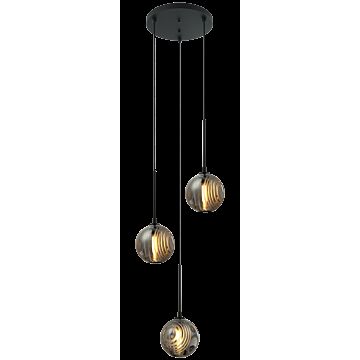 Jemyca Three Light Pendant in Matte Black by Matteo Lighting