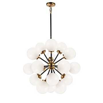 Soleil 18 Light Chandelier in Aged Gold Brass by Matteo Lighting