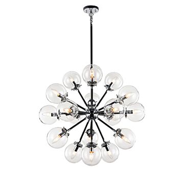 Soleil 18 Light Chandelier in Chrome by Matteo Lighting