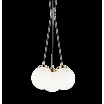 The Bougie Three Light Pendant in Aged Gold Brass by Matteo Lighting