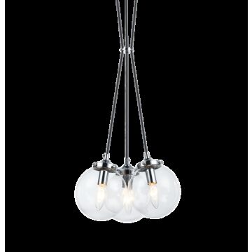The Bougie Three Light Pendant in Chrome by Matteo Lighting