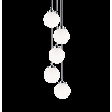 The Bougie Five Light Pendant in Chrome by Matteo Lighting