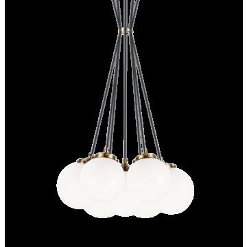 The Bougie Seven Light Pendant in Aged Gold Brass by Matteo Lighting