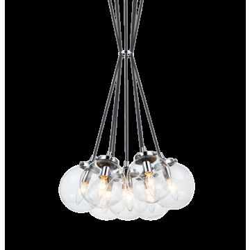 The Bougie Seven Light Pendant in Chrome by Matteo Lighting