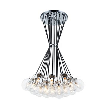 The Bougie 19 Light Chandelier in Chrome by Matteo Lighting