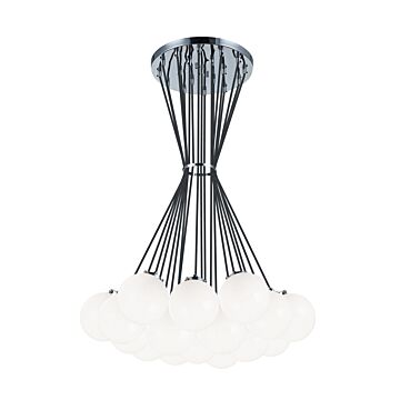 The Bougie 19 Light Chandelier in Chrome by Matteo Lighting