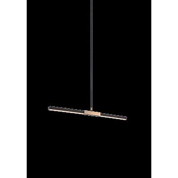 Lineare LED Pendant in Matte Black & Aged Gold Brass by Matteo Lighting