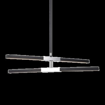 Lineare LED Pendant in Matte Black & Chrome by Matteo Lighting