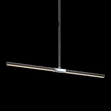 Lineare LED Pendant in Matte Black & Chrome by Matteo Lighting