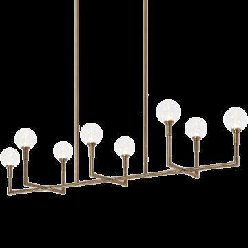 Candlestix Eight Light Chandelier in Aged Gold Brass by Matteo Lighting
