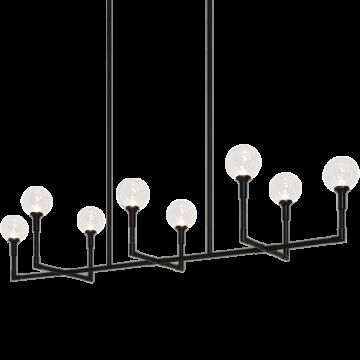 Candlestix Eight Light Chandelier in Black by Matteo Lighting
