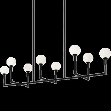 Candlestix Eight Light Chandelier in Black by Matteo Lighting