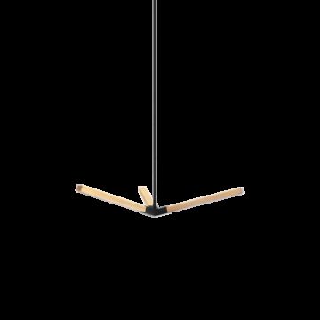Asterisk LED Pendant in Matte Black   Aged Gold Brass by Matteo Lighting