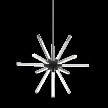 Asterisk LED Pendant in Matte Black   Chrome by Matteo Lighting
