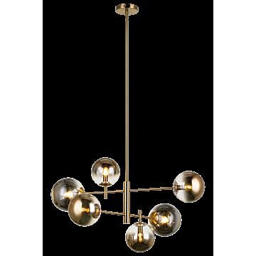 Averley Six Light Chandelier in Aged Gold Brass by Matteo Lighting