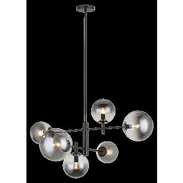 Averley Six Light Chandelier in Black by Matteo Lighting