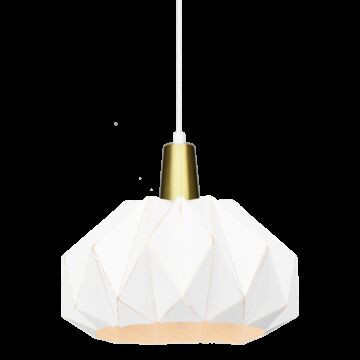 The Origami One Light Pendant in White by Matteo Lighting