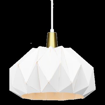 The Origami One Light Pendant in White by Matteo Lighting