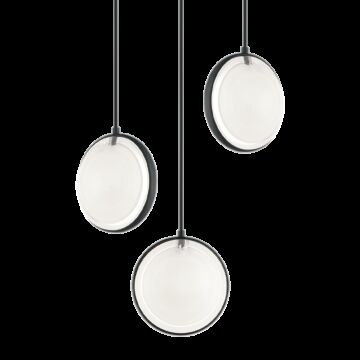 Chatoyant Three Light Pendant in Matte Black by Matteo Lighting