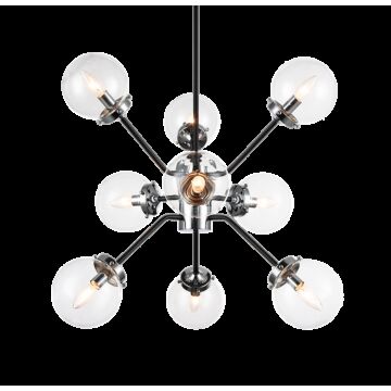 Maru Nine Light Chandelier in Chrome by Matteo Lighting