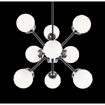 Maru Nine Light Chandelier in Chrome by Matteo Lighting