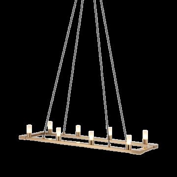 Cascadian Eight Light Chandelier in Aged Gold Brass by Matteo Lighting