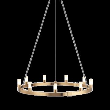 Cascadian Nine Light Chandelier in Aged Gold Brass by Matteo Lighting
