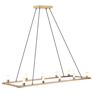 Cascadian Ten Light Chandelier in Aged Gold Brass by Matteo Lighting