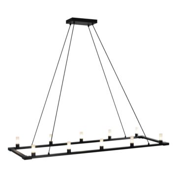 Cascadian Ten Light Chandelier in Matte Black by Matteo Lighting