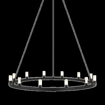 Cascadian 12 Light Chandelier in Matte Black by Matteo Lighting