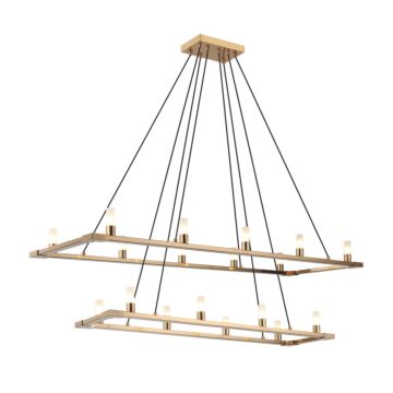 Cascadian 18 Light Chandelier in Aged Gold Brass by Matteo Lighting