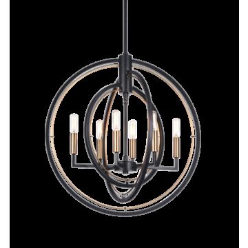 Odyssey Six Light Pendant in Black by Matteo Lighting
