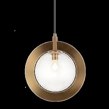 Astro One Light Pendant in Aged Gold Brass by Matteo Lighting