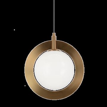 Astro One Light Pendant in Aged Gold Brass by Matteo Lighting