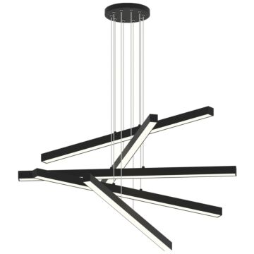 Presley LED Chandelier in Matte Black by Matteo Lighting