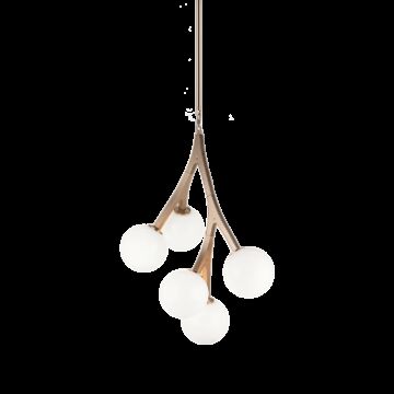 Rami Five Light Chandelier in Aged Gold Brass by Matteo Lighting