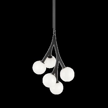 Rami Five Light Chandelier in Black by Matteo Lighting