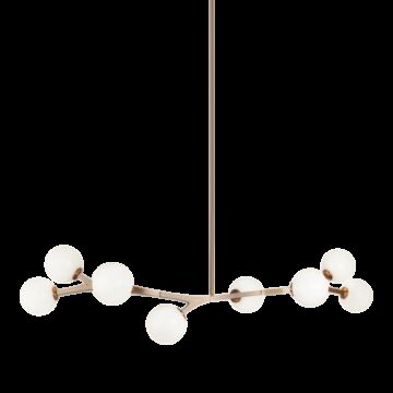 Rami Eight Light Chandelier in Aged Gold Brass by Matteo Lighting