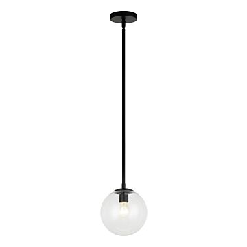 Novo One Light Chandelier in Black by Matteo Lighting