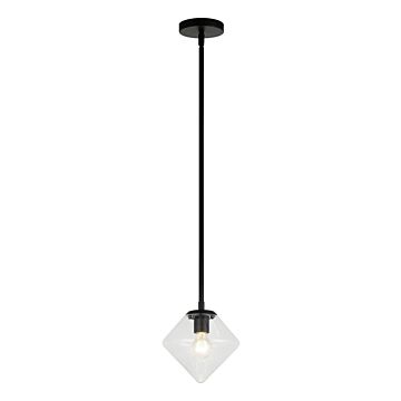 Novo One Light Chandelier in Black by Matteo Lighting
