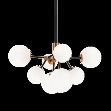 Novu LED Chandelier in Aged Gold Brass by Matteo Lighting