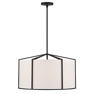 Carlyn Six Light Pendant in Black by Crystorama