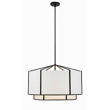 Carlyn Six Light Chandelier in Black by Crystorama