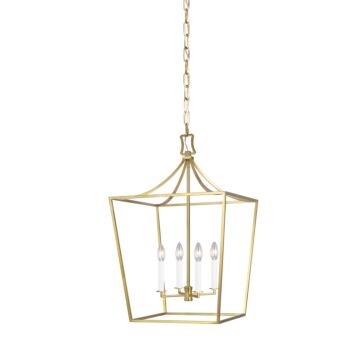 Southold Four Light Lantern in Burnished Brass by Visual Comfort Studio